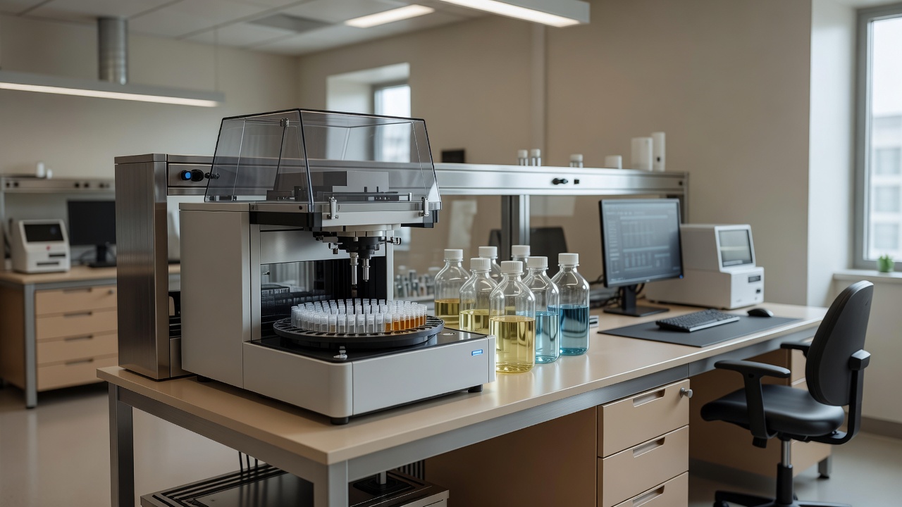 Thermo Fisher Scientific HPLC purity testing bench